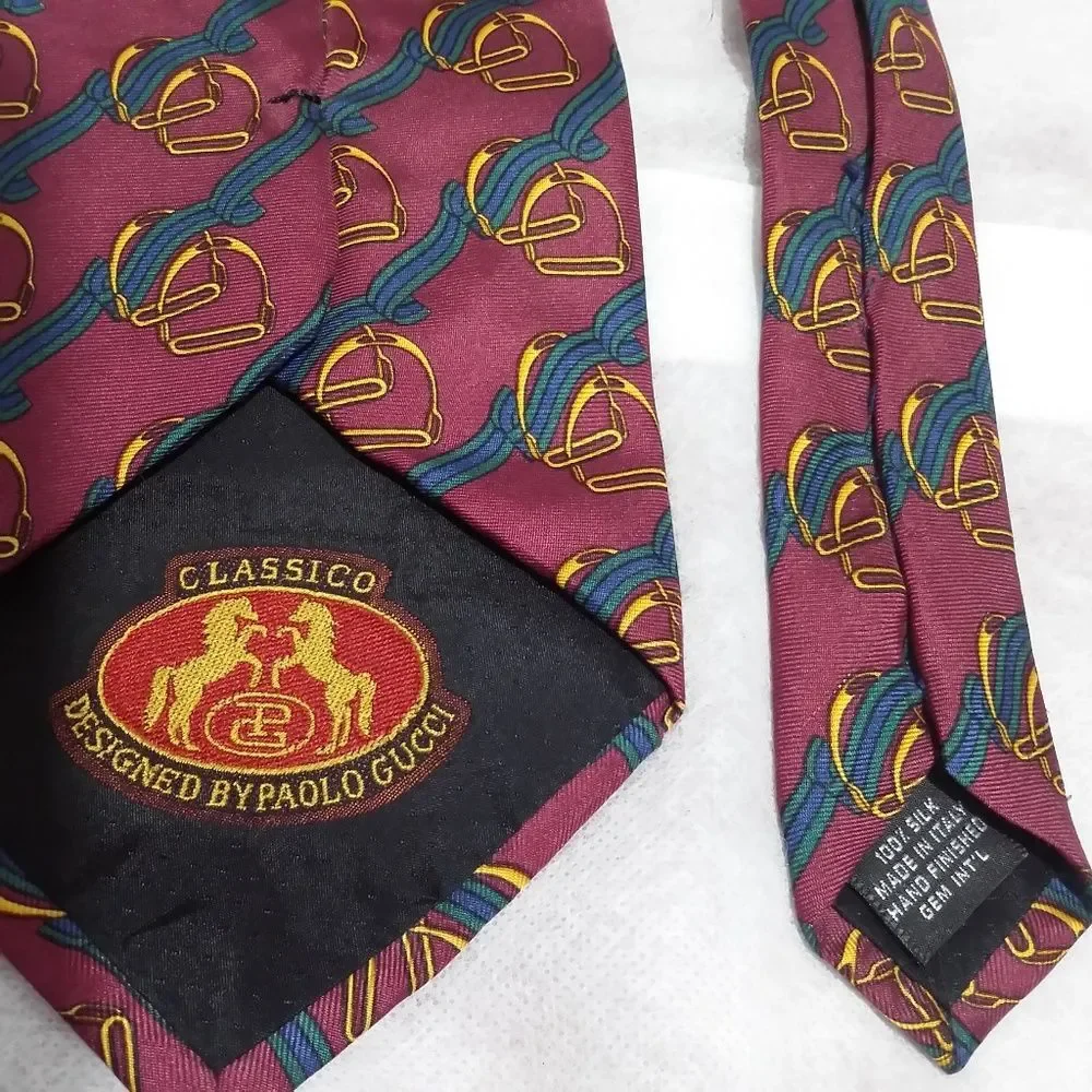 PAOLO GUCCI SILK GG MONOGRAM TIE
